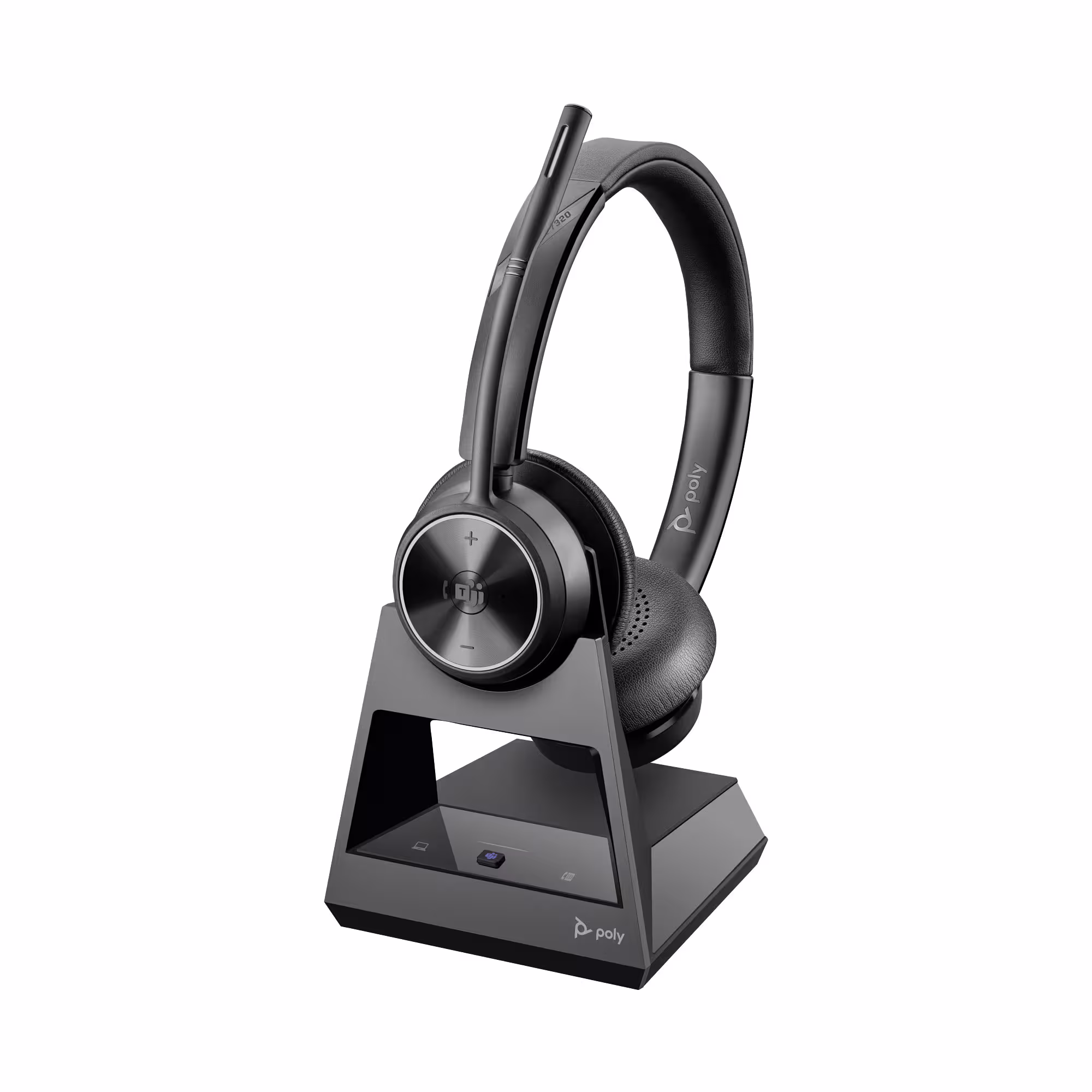 Poly Savi 7320-M Office Teams Stereo Ultra-Secure DECT NC Headset mit Acoustic Fence für Festnetz un