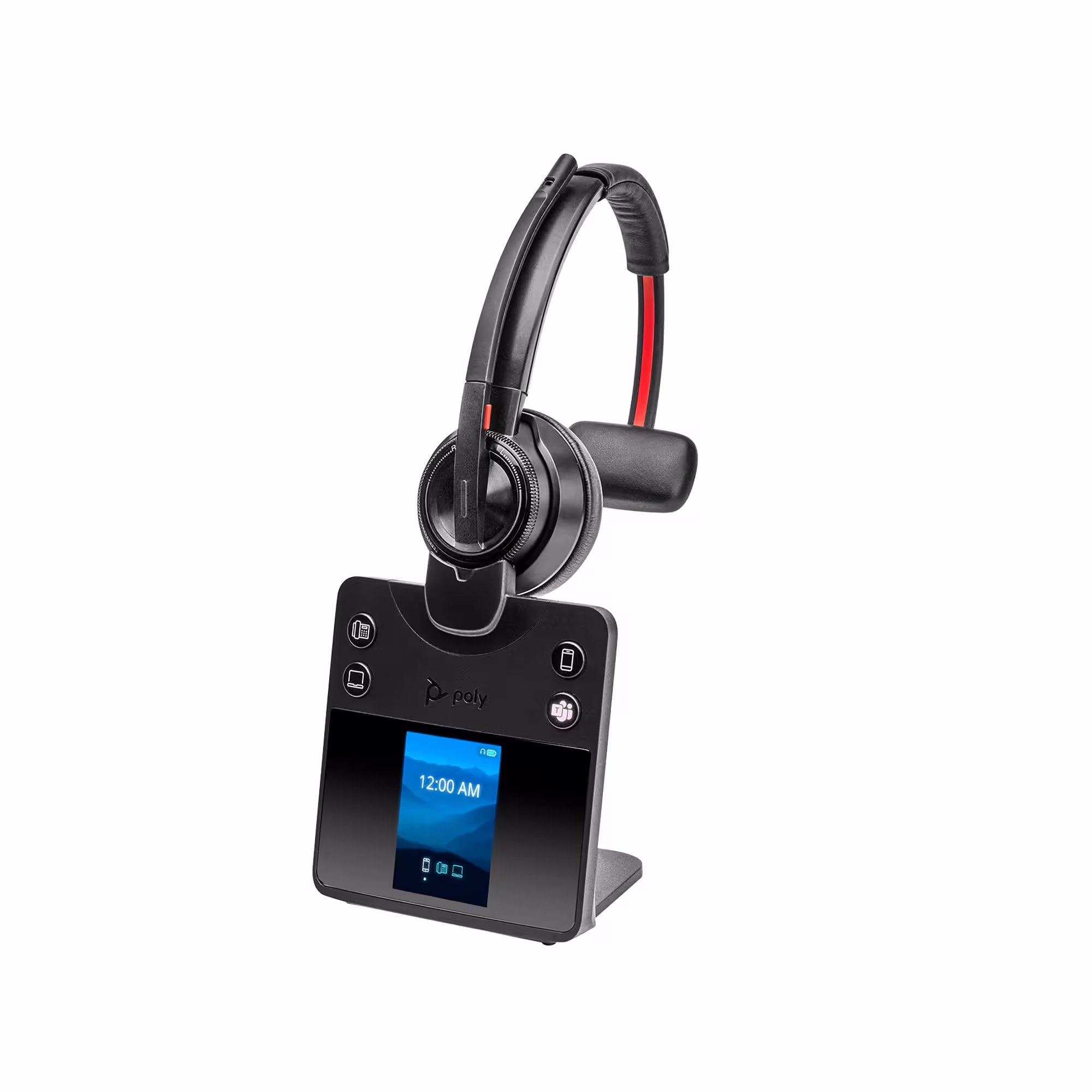 Poly Savi 8410 Office UC Mono DECT Headset für Tischtelefon, PC und Mobiltelefon für UC Zertifiziert