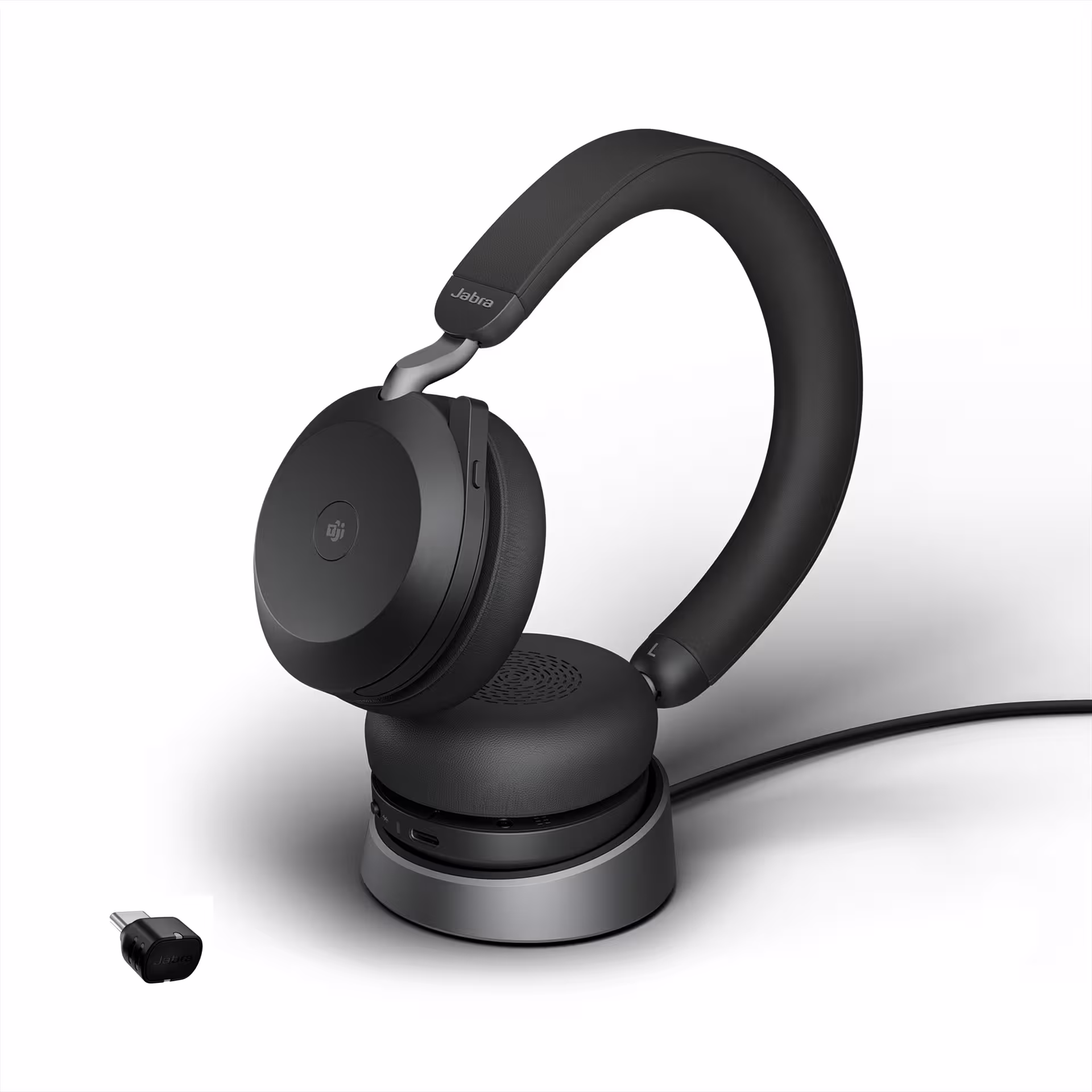 Jabra Evolve2 75 Stand Link380/390c MS Stereo ANC Black Bluetooth NC Headset inkl. Stand & Link 380/390c USB-C MS Teams BT Dongle
