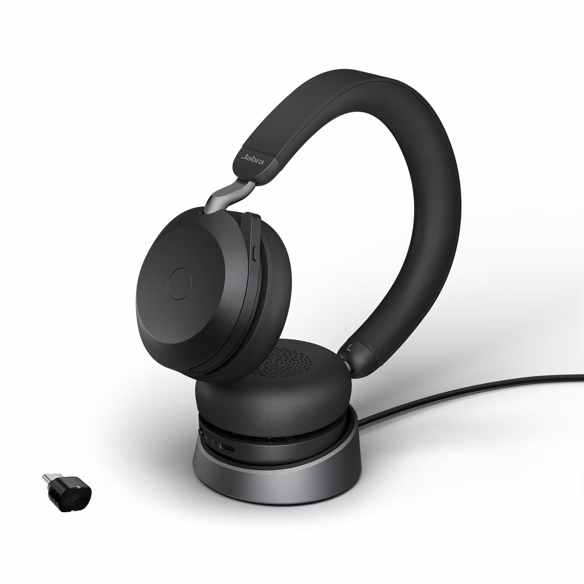 Jabra Evolve2 75 Stand Link380/390c UC Stereo ANC Black Bluetooth NC Headset inkl. Stand & Link 380/390c USB-C UC BT Dongle