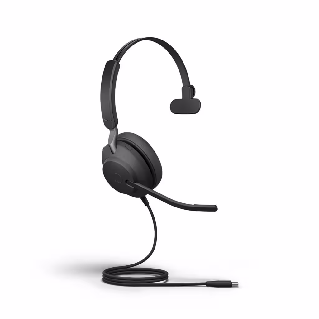 Jabra Evolve2 40 SE >Ext. Cord< USB-C UC Mono NC Headset mit verlängertem Kabel