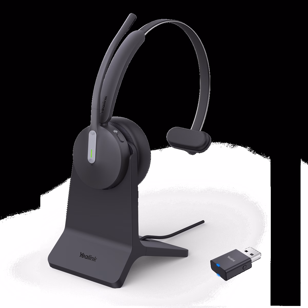 Yealink WH64 Hybrid Mono Stand Teams DECT/BT Headset inkl. Ladeständer & USB-A DECT Dongle