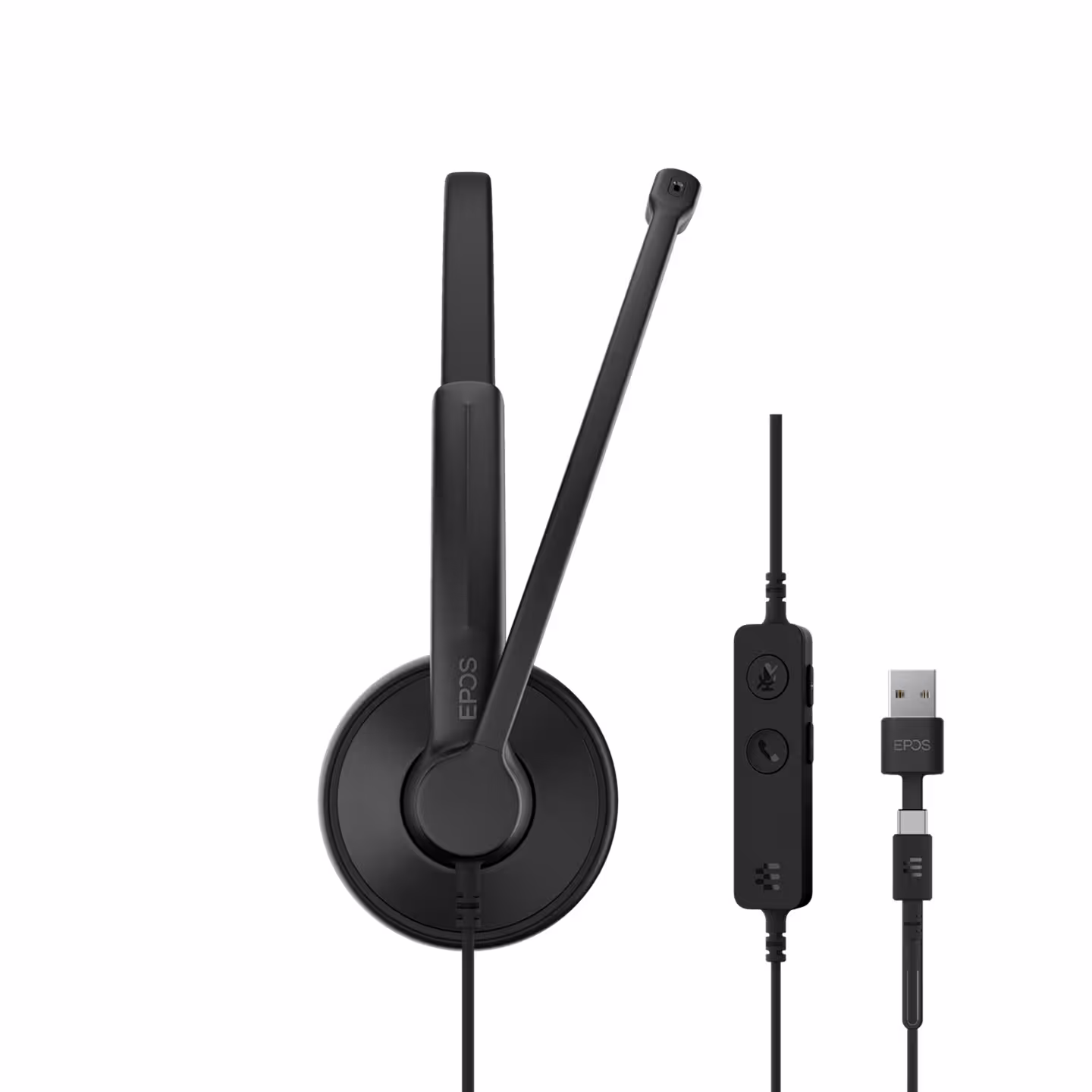 EPOS IMPACT 100 UC Teams USB-C/A Stereo Headset inkl. USB-A Adapter & Call Control