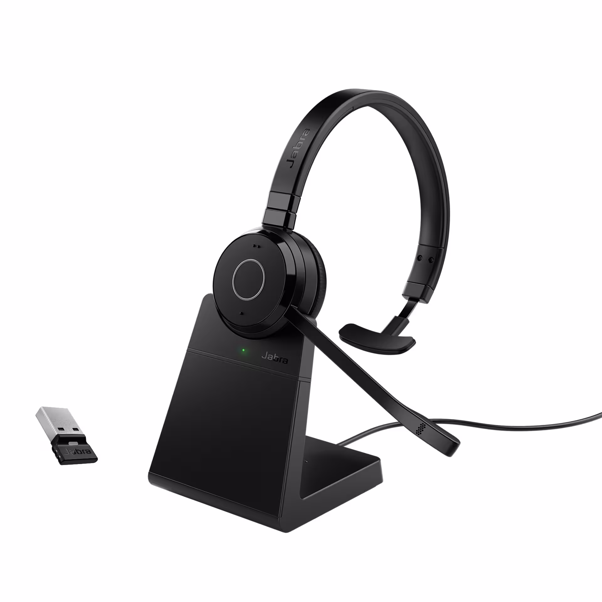 Jabra Evolve 65 TE Stand Link390a UC Mono Bluetooth HS inkl. Ladestation & Link 390a Bluetooth USB-A