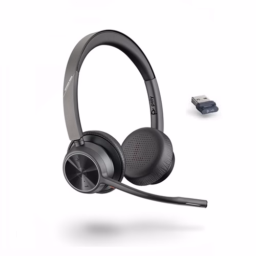 Poly Voyager 4320 UC Station USB-A Stereo Bluetooth Headset inkl. Ladeschale & BT700 USB-A Dongle fü