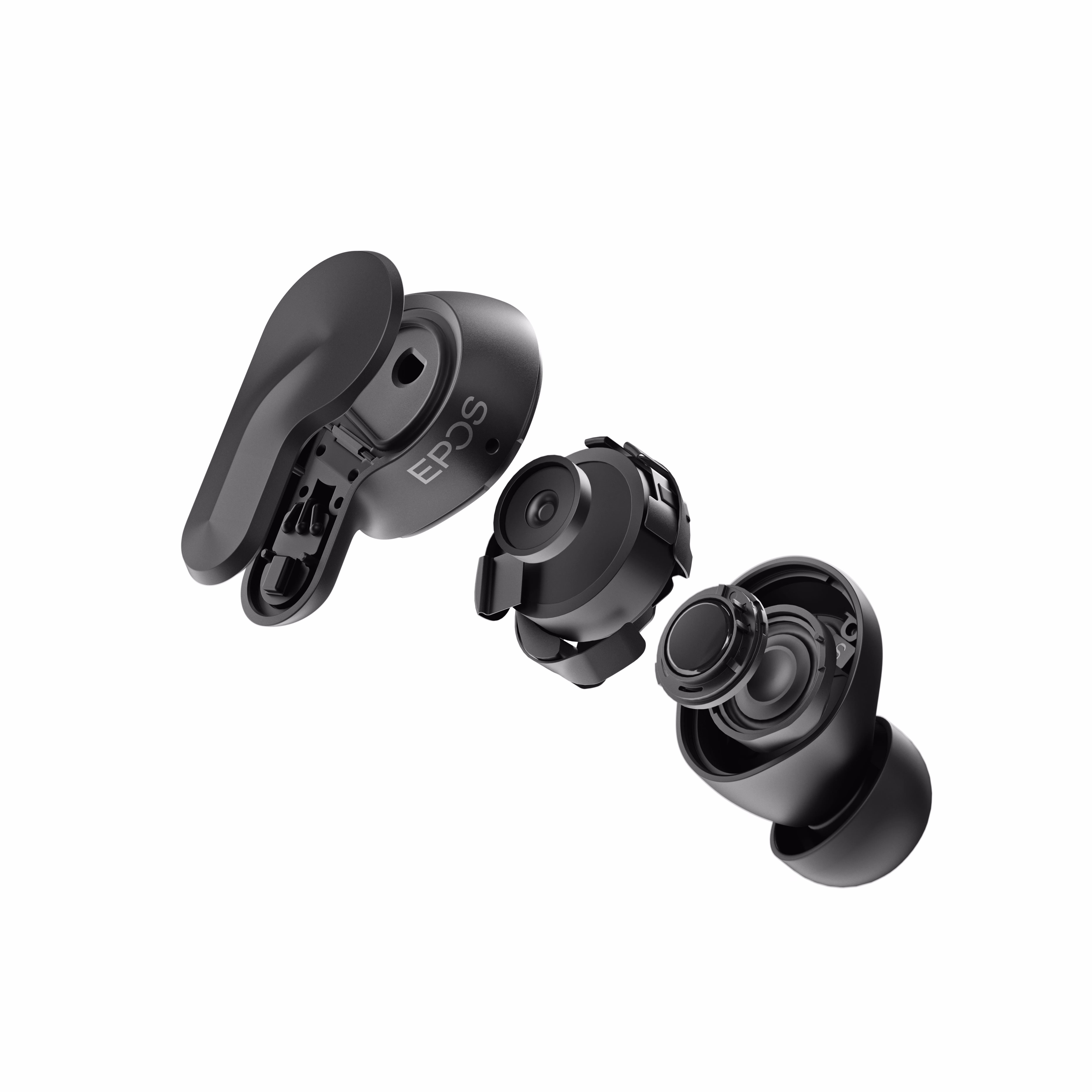 EPOS ADAPT E1 Black IPX5 Hybrid ANC Bluetooth Earbuds inkl. Ladecase & USB-C Dongle
