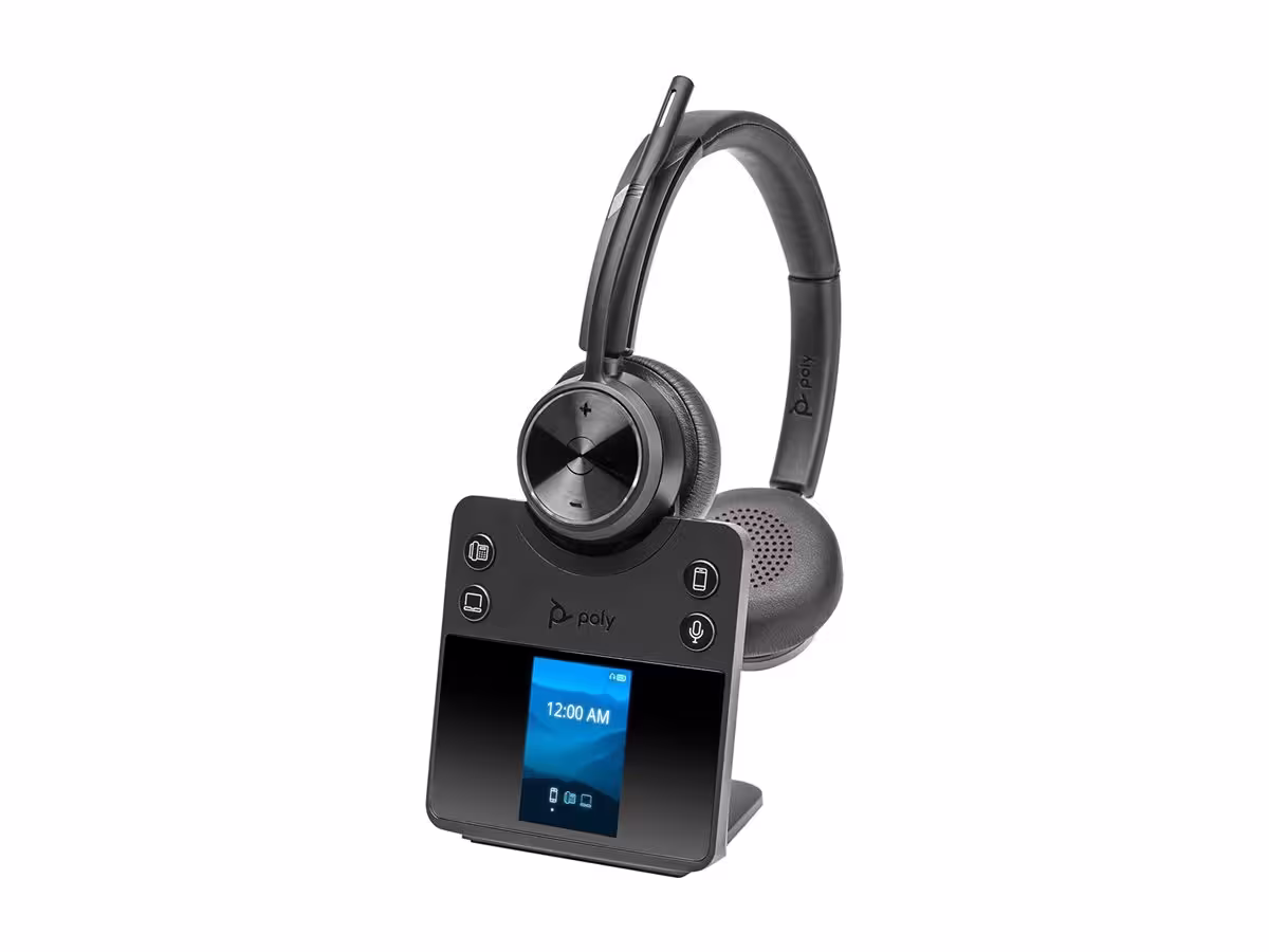 Poly Savi 7420 Office UC Stereo DECT Headset für Tischtelefon, PC und Mobiltelefon für UC Zertifiziert