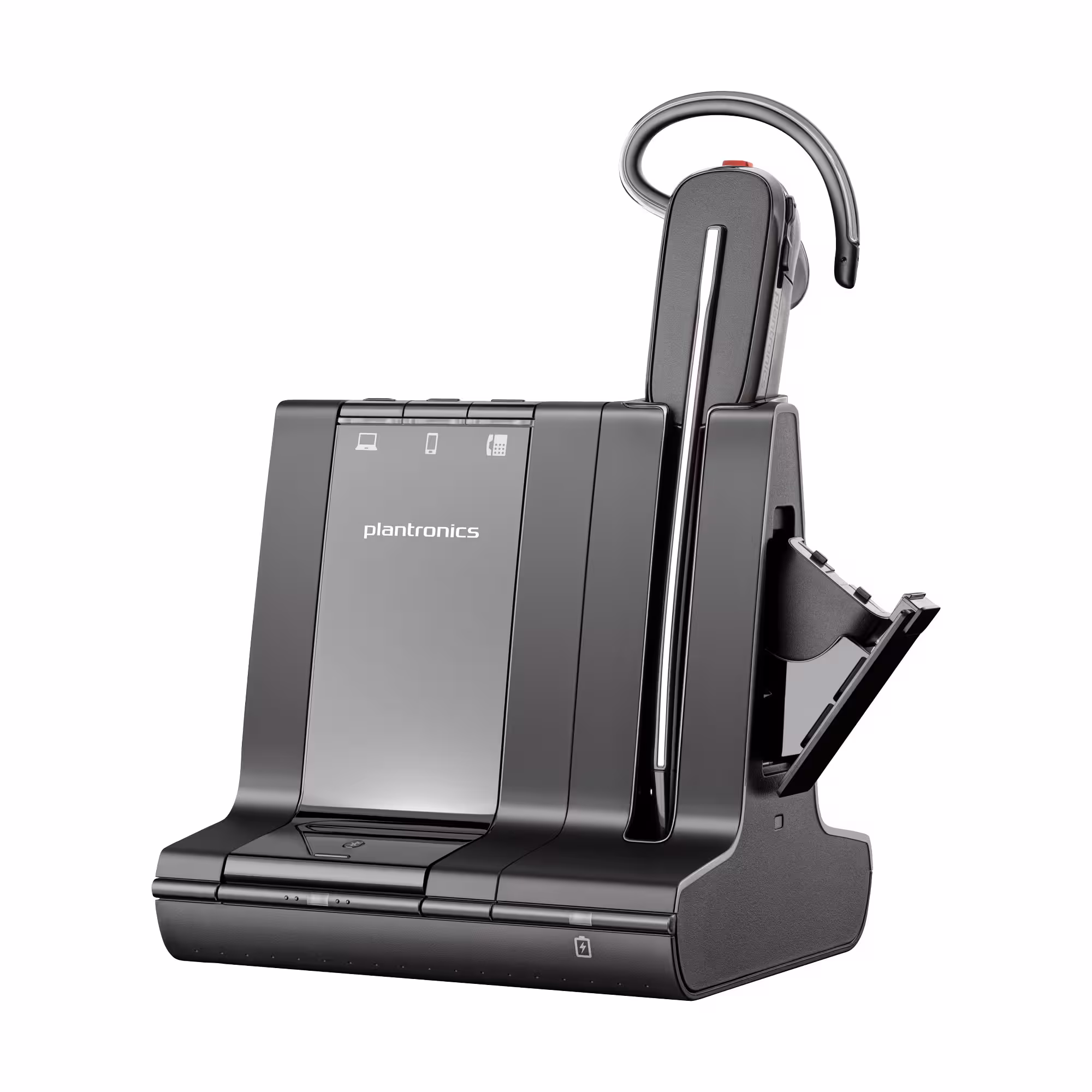 Poly Savi 8245-M Konvertible Office DECT NC Headset mit Zusatzakku für Festnetz, PC Softphone und Mo