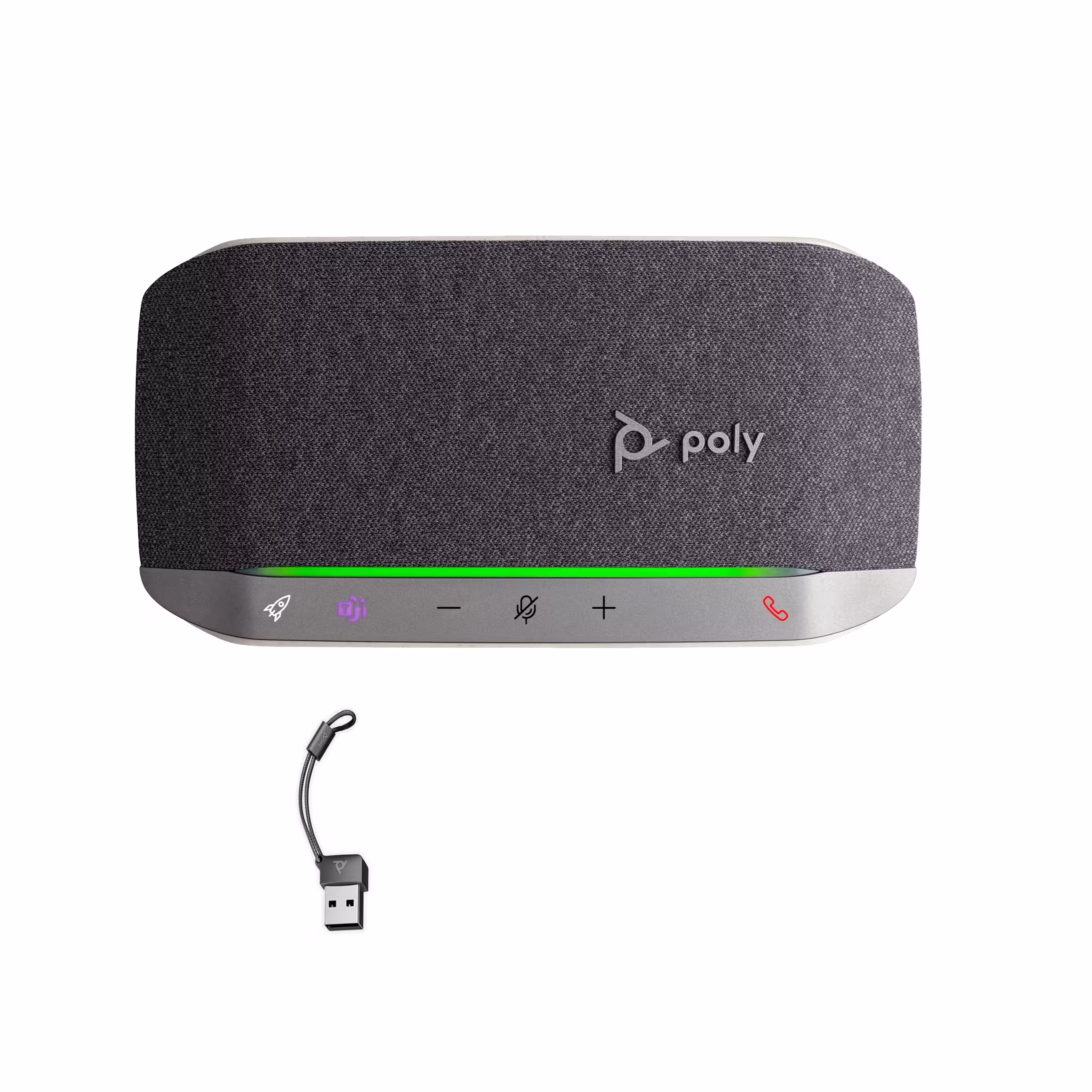 POLY SYNC 20 Teams USB-C/A & Bluetooth Konferenzlautsprecher für Teams mit USB-C auf USB-A Adapter